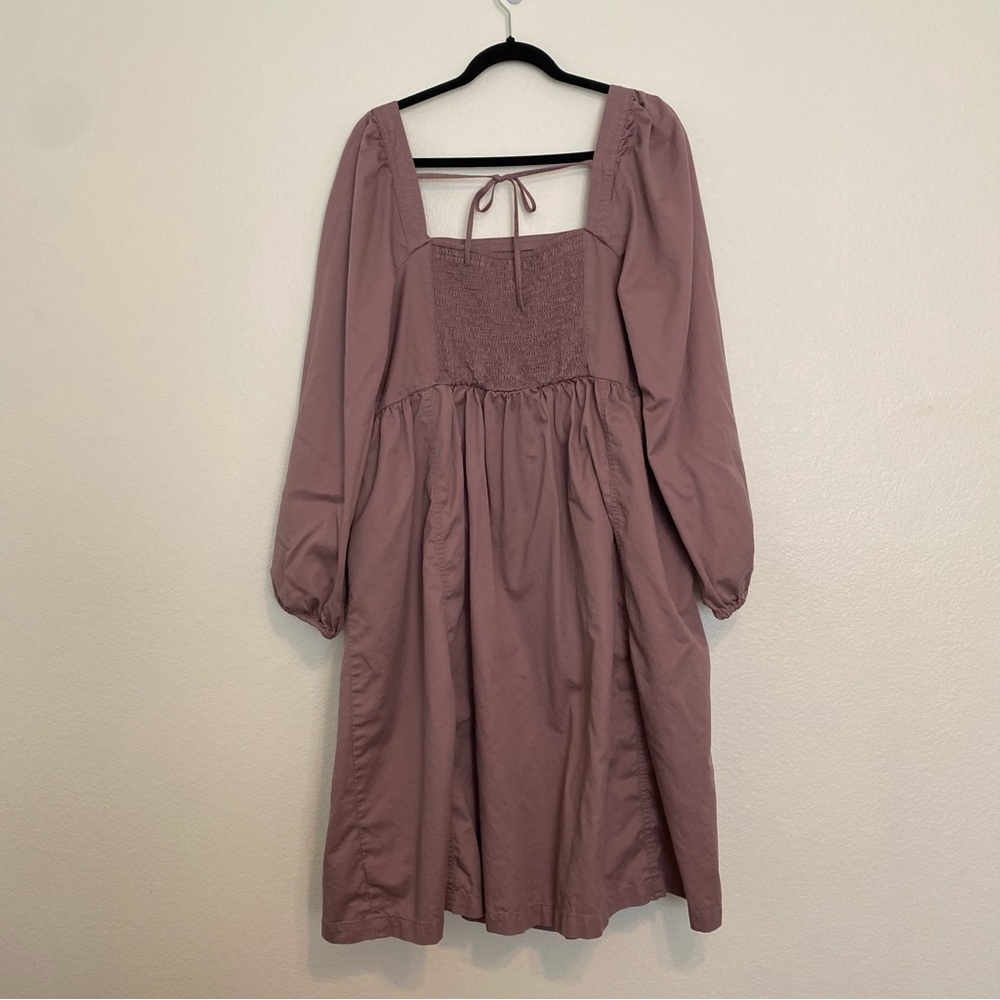 Ava & Viv Mauve Smocked Midi Dress Size 1X Excellent Used Condition - Picture 5 of 7